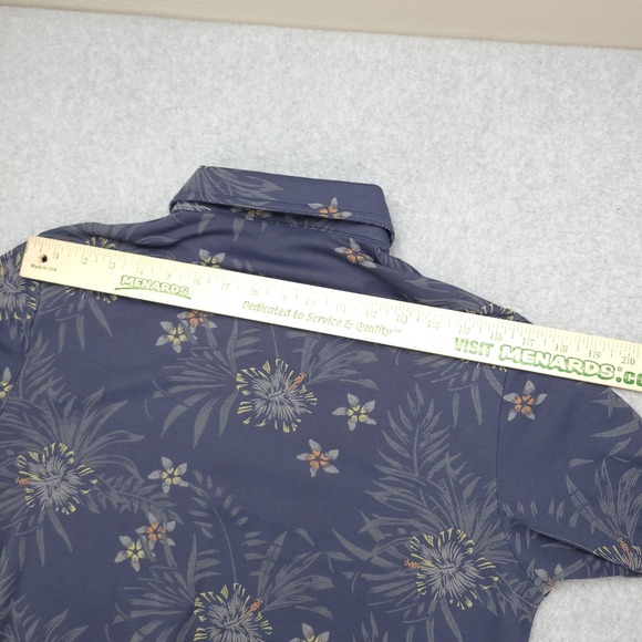 Travis Mathew Polo Golf Shirt Men's‎ M Blue Floral Cotton Polyester Blend - Picture 12 of 13